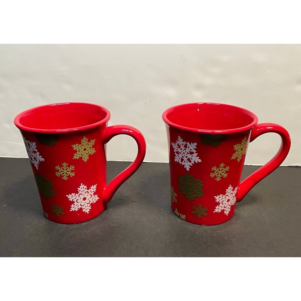 Harry & David Christmas snowflake ceramic coffee mug cup drinking travel 2007